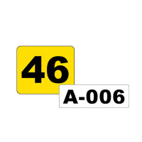 Zahlen/Ziffern gelb/schwarz Zahlen 61-70