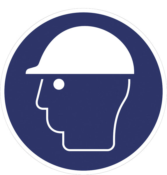 SG03 Gebotszeichen "Kopfschutz benutzen" Aluverbund, 200 mm