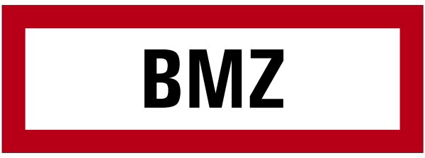 SB45 Brandschutzzeichen "BMZ" selbstklebende Folie,105x297 mm