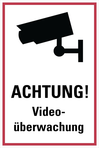 HZ13 Hinweisschild hochformat"Videoüberwachung Version 2" hochformat, PVC 133x200 mm