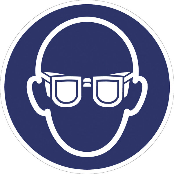 SG01 Gebotszeichen "Augenschutz benutzen" selbstklebende Folie, 400 mm