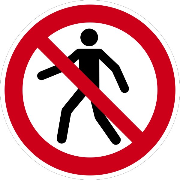 SV03 Verbotszeichen "Für Fußgänger verboten" selbstklebende Folie, 200 mm