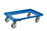 LPS-Transportroller 600 x 400 mm, mit 4 Lenkrollen blau...