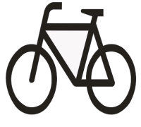 Symbol "Fahrrad"weiß, 1000 x 1300 mm