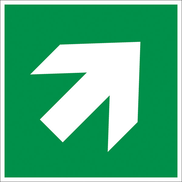 SR06 Rettungszeichen  "Richtungsangabe aufwärts" PVC 100x100 mm