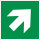 SR06 Rettungszeichen  "Richtungsangabe aufwärts" PVC 100x100 mm