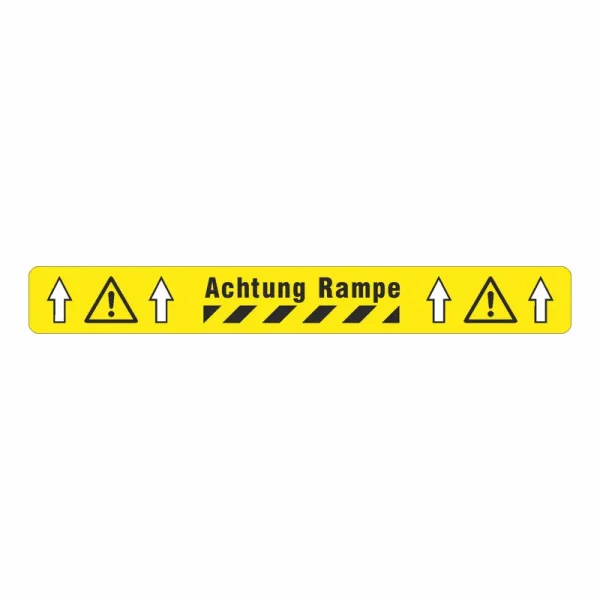 MUSTER: Bedruckte Bodenmarkierung "Achtung Rampe" BM-050