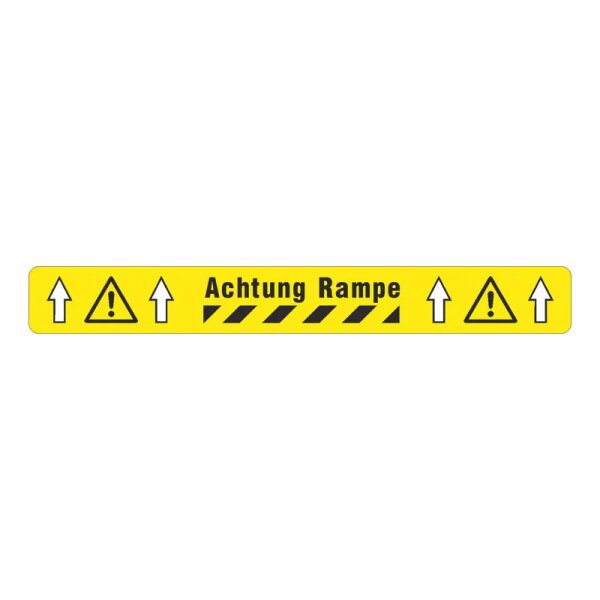 MUSTER: BM-050 Bedruckte Bodenmarkierung "Achtung Rampe"