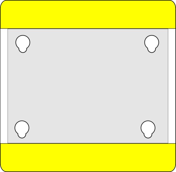 MUSTER: Bodenschild DIN A5 gelb geschlossen