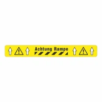 MUSTER: Bedruckte Bodenmarkierung "Achtung Rampe" BM-050, 75 mm 5 m PVC