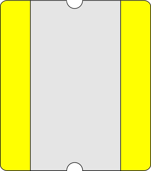 MUSTER: Bodenschild 1/3 DIN A4 gelb offen