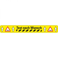 MUSTER: Widerstandsfähiges Warnmarkierungsband bedruckt "Text nach Wunsch" BM-110, 75 mm 5 m