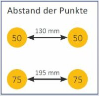 MUSTER: Bodenmarkierungs-Punkte - PVC, blau, 50 mm x 10 m