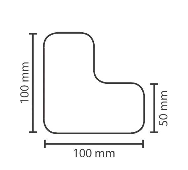 Stellplatzmarkireung standard BM-020, L-Stück, 50 mm, weiß
