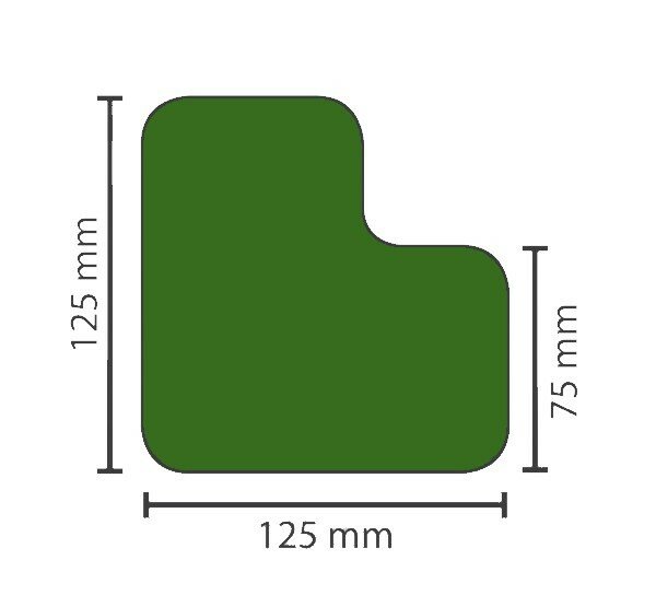 Stellplatzmarkierung standard BM-020, L-Stück, 75 mm, grün