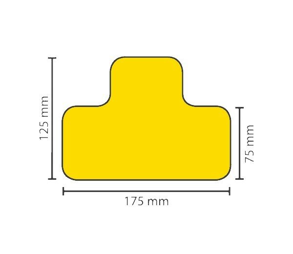 Stellplatzmarkierung standard BM-020, T-Stück, 75 mm, gelb