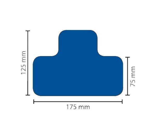 Stellplatzmarkierung standard BM-020, T-Stück, 75 mm, blau