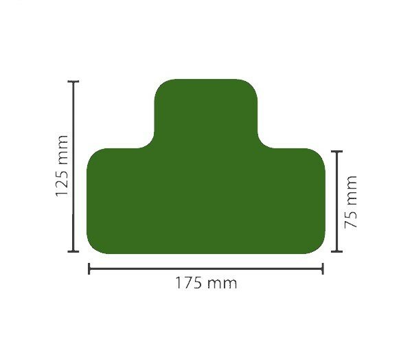 Stellplatzmarkierung standard BM-020, T-Stück, 75 mm, grün