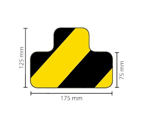 Stellplatzmarkierung standard BM-020, T-Stück, 75 mm, gelb/schwarz