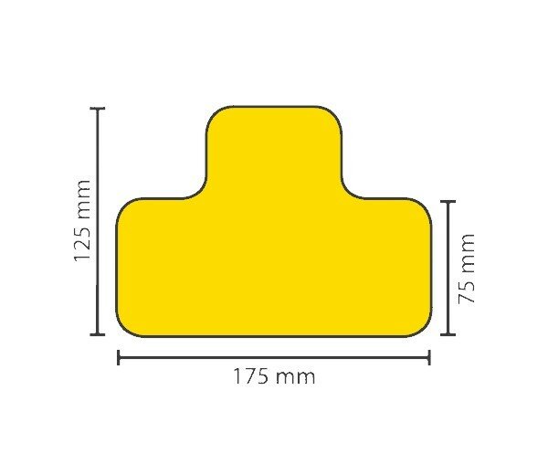 Stellplatzmarkierung extra stark BM-071, T-Stück, 75 mm, gelb