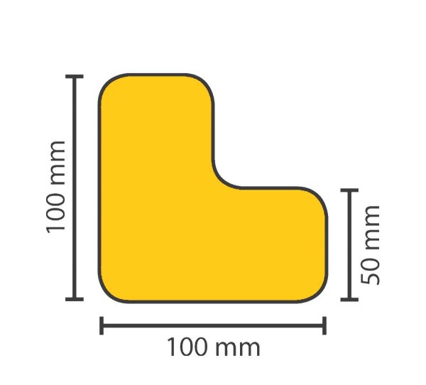 Stellplatzmarkierung strapazierfähig BM-050, L-Stück, 50 mm, gelb