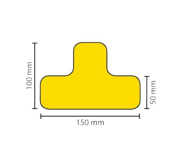 Stellplatzmarkierung anpassungsfähig BM-060, T-Stück, 50 mm, gelb