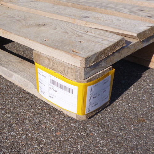 Palettenfußtasche gelb mit Magnetstreifen