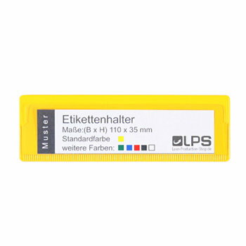 Etikettenhalter oben offen 110 x 35 mm, schwarz mit Magnetstreifen