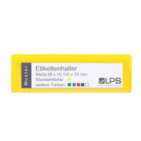 Etikettenhalter oben offen 110 x 35 mm, gelb mit Magnetstreifen