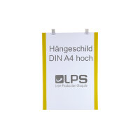 Hängeschild DIN A4 hoch, schwarz-Clip + Nylonschnur