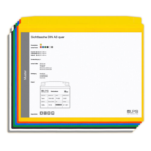 Sichttasche DIN A3 quer rot mit Magnetstreifen