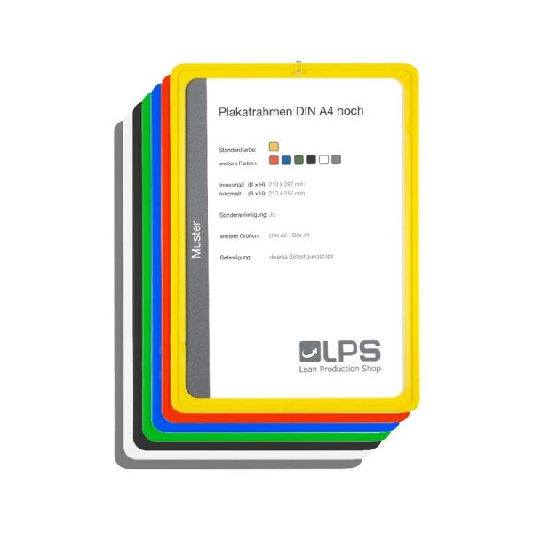 Plakatrahmen DIN A2 quer/ hoch gelb