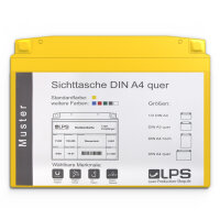 Sichttasche DIN A4 quer gelb mit Neodym-Magnet und Regenschutz