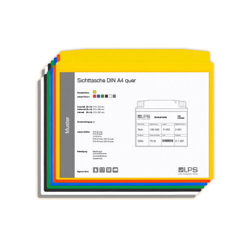 Sichttasche DIN A4 quer grau mit Neodym-Magnet