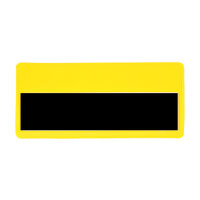 MUSTER: Etikettenhalter oben offen 160 x 80 mm gelb mit Magnetstreifen