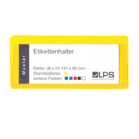 MUSTER: Etikettenhalter oben offen 110 x 50 mm gelb