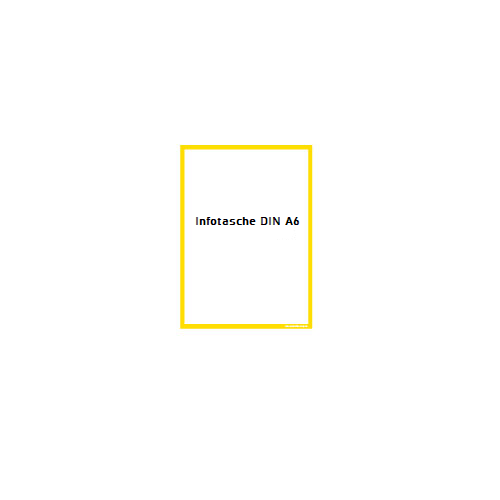MUSTER: Infotasche DIN A6 gelb Magnetstreifen Ausschnitt