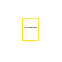 MUSTER: Infotasche DIN A6 gelb Magnetstreifen Ausschnitt