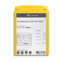 MUSTER: Sichttasche DIN A4 hoch rot mit Neodym-Magnet und Regenschutz