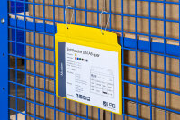 MUSTER: Sichttasche DIN A5 quer grau mit Selbstklebestreifen