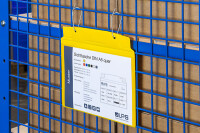 MUSTER: Sichttasche DIN A5 quer rot mit Magnetstreifen und Regenschutz