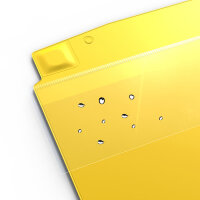 MUSTER: Sichttasche DIN A4 quer gelb Neodym-Magnet Regenschutz