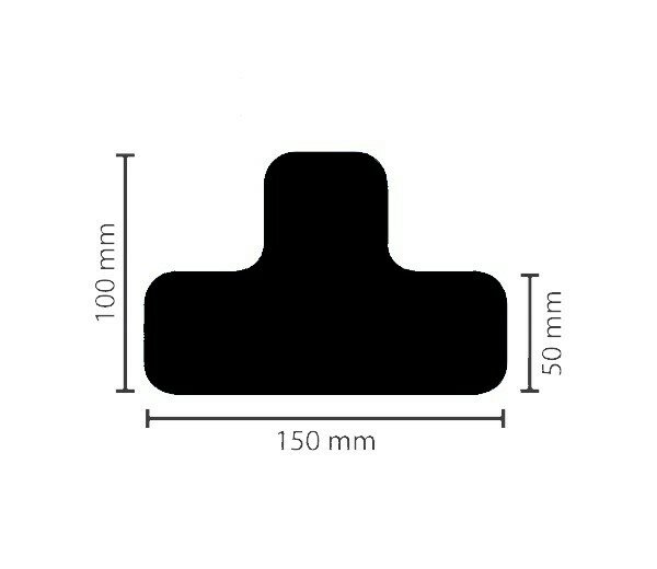 Stellplatzmarkierung standard BM-020, T-Stück, 50 mm, schwarz