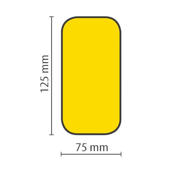 MUSTER: Stellplatzmarkierung extra stark BM-071 Längs-Stück 75 mm gelb