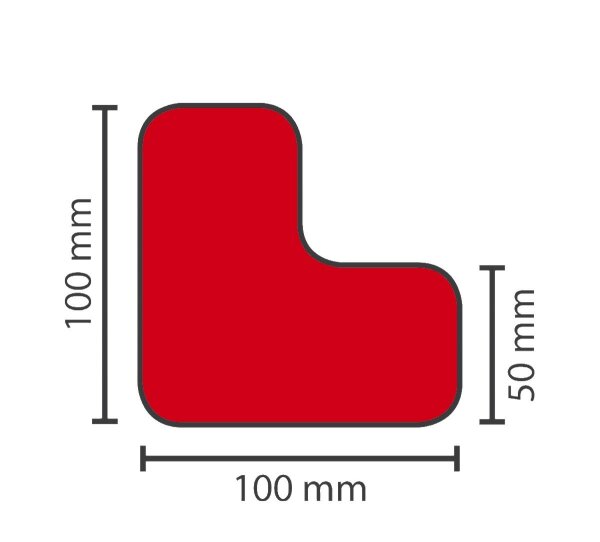 MUSTER: Stellplatzmarkireung standard BM-020 L-Stück 50 mm rot