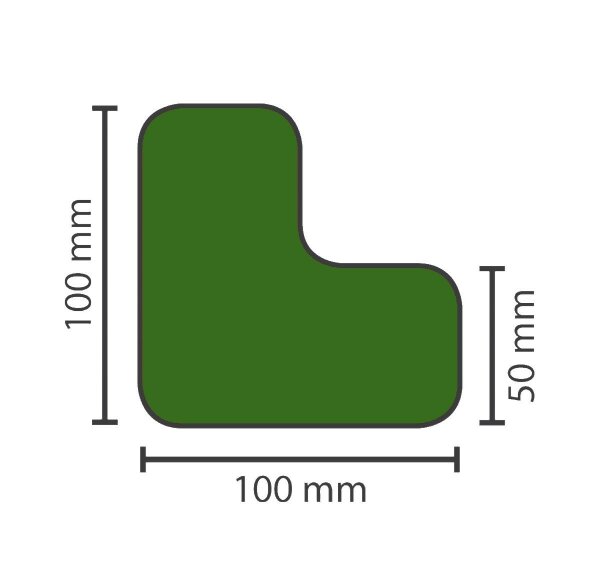 MUSTER: Stellplatzmarkierung standard BM-020 L-Stück 50 mm grün