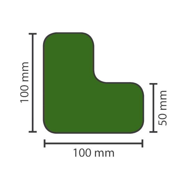 MUSTER: Stellplatzmarkireung standard BM-020 L-Stück 50 mm grün