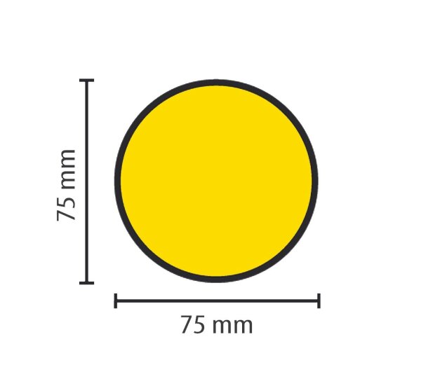MUSTER: Stellplatzmarkireung standard BM-020 Ronde 75 mm gelb