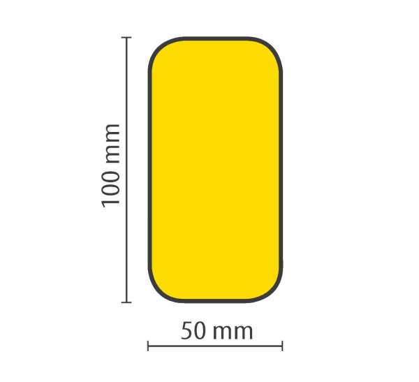 MUSTER: Stellplatzmarkierung strapazierfähig BM-050 Längs-Stück 50 mm gelb