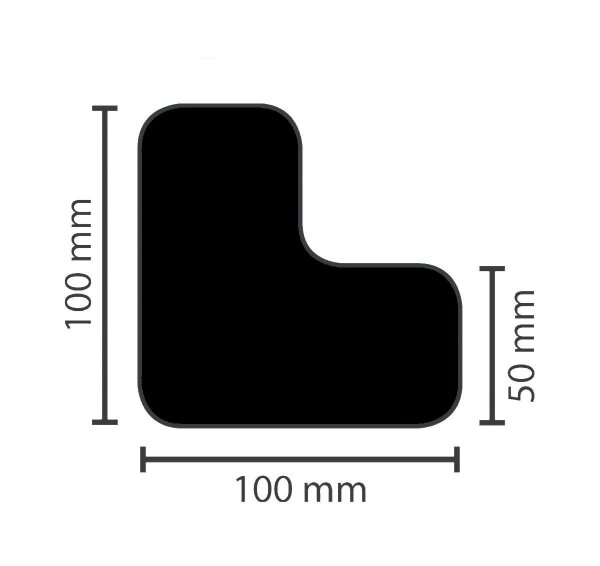 MUSTER: Stellplatzmarkierung strapazierfähig BM-050 L-Stück 50 mm schwarz